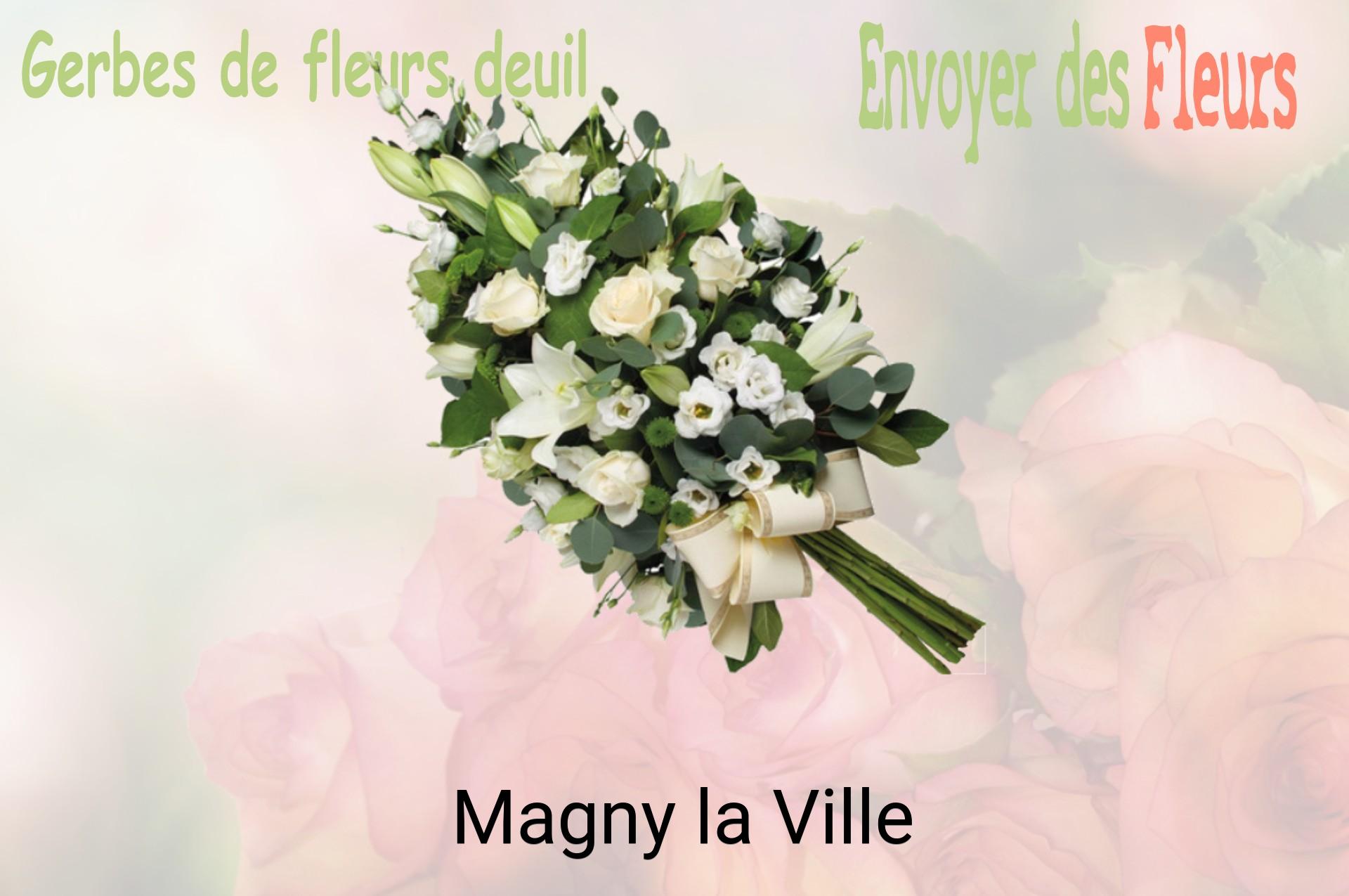 Gerbe de fleurs de deuil livrée à Magny-la-Ville